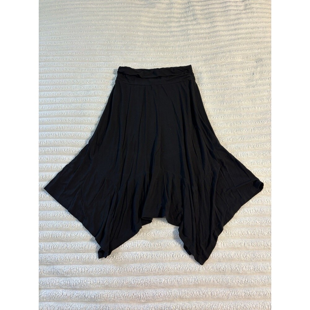 DJT Asymmetrical Skirt Womens Small Black Goth Fairycore Romantic Slinky Whimsy